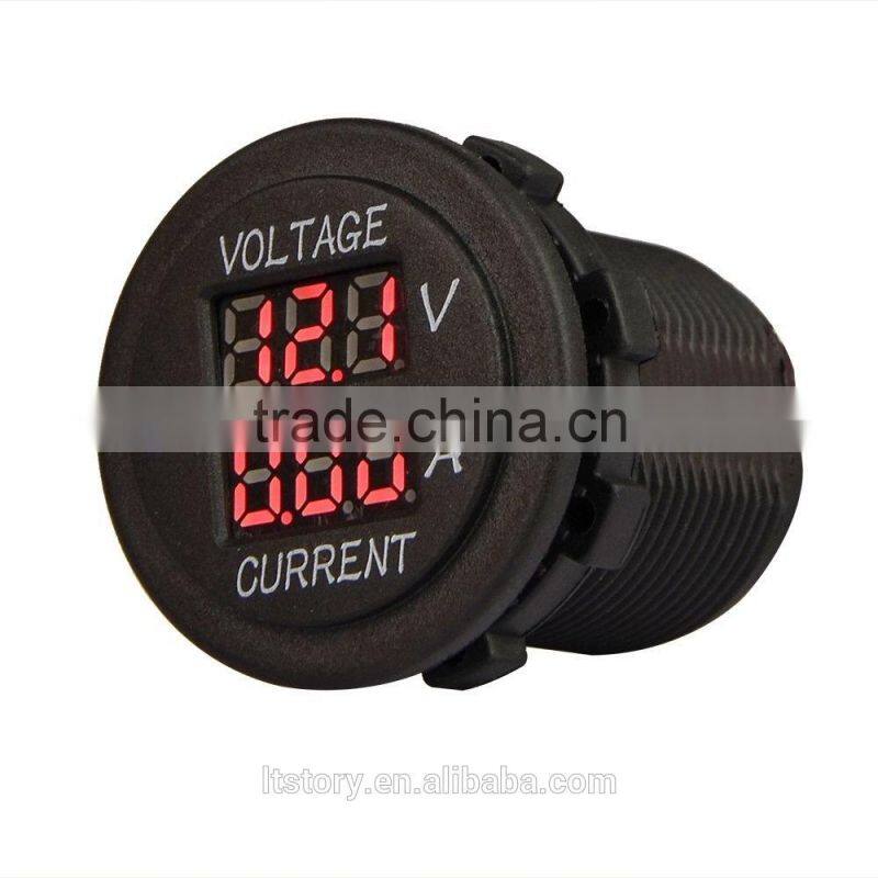 2016 NEW! DC Waterproof Round Digital Voltmeter and Ammeter socket
