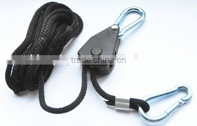 1/4" hood hanger rope ratchet/ rope ratchet light hanger/ adjustable grow light rope hanger