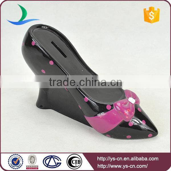 Special Design Of High Heel Shoe Shape Ceramic Money Bank
