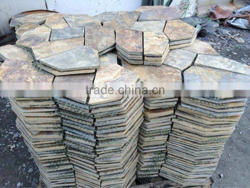 good price natural rusty crazy slate irregular shape tiles