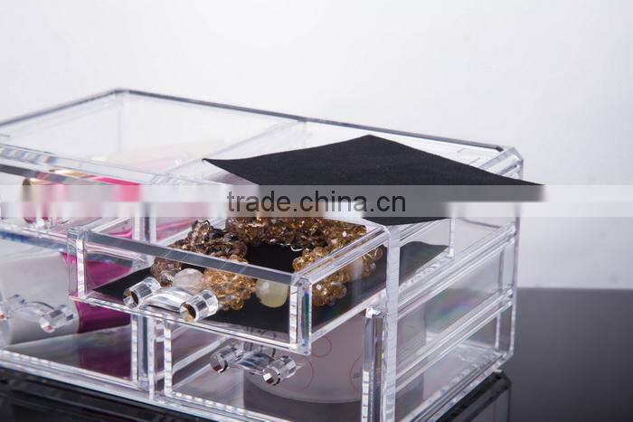 High Quality PS Transparent Large Size Cosmetic Box /Dressing Case with Various Usage