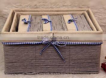 Elegant And ECO-Friendly Hand Woven Storage Basket, With Cotton Bag