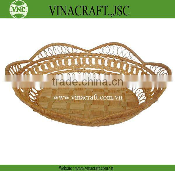Decorative flower bamboo basket for home