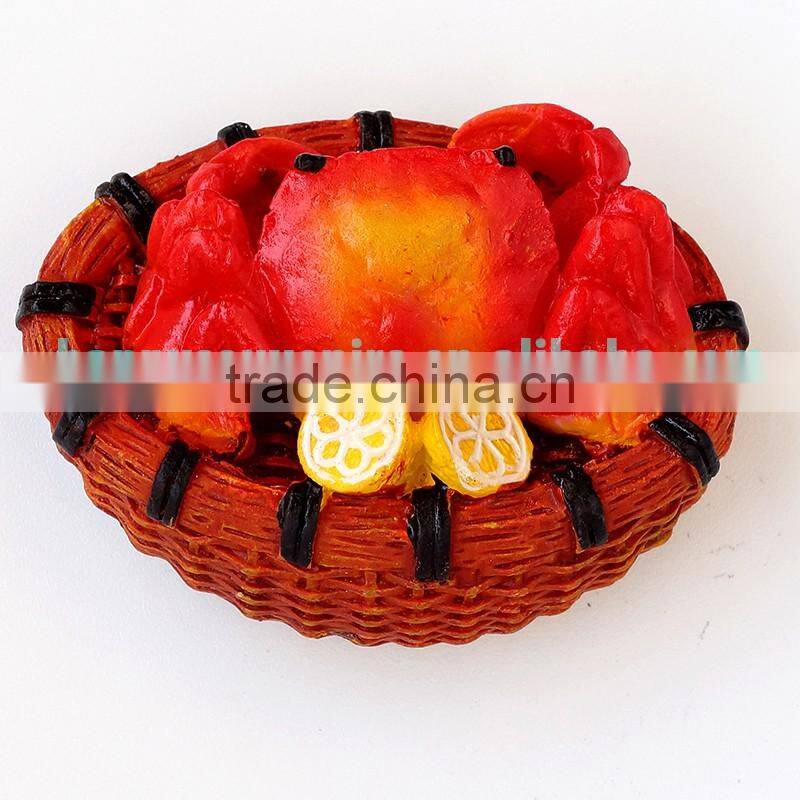 fashionable seafood red crab resin fridge magnet souvenir