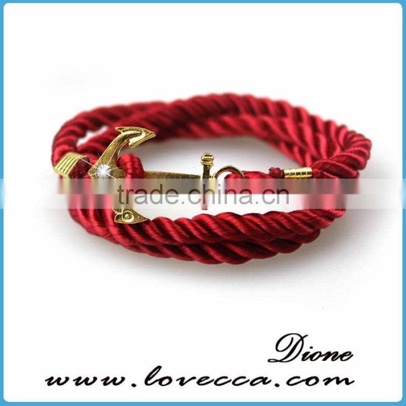 Cheap Handmade Customized Mens Anchor Bracelet, Nautical Rope Bracelet
