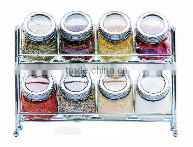 kitchen clear oval round glass jar for spices