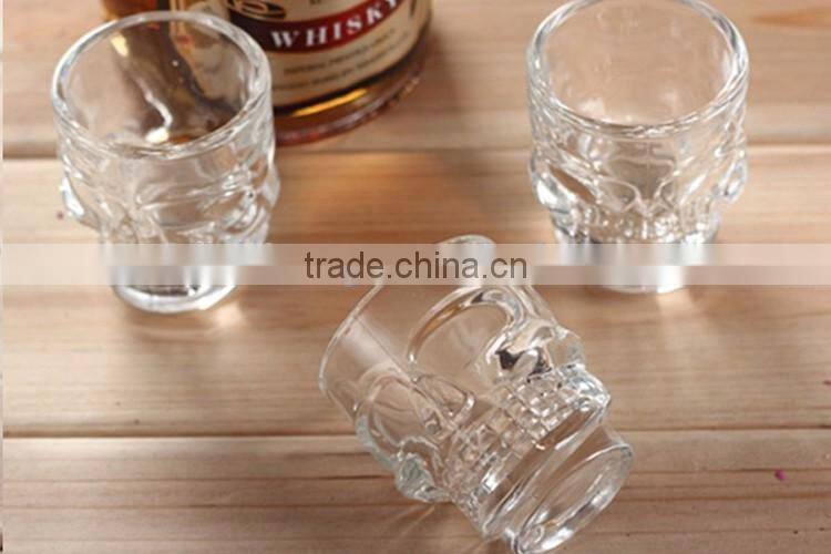 50ml mini clear skull glass cup for strong whisky