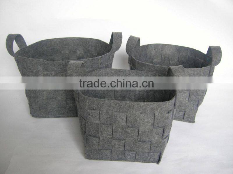 Cheap collapsible basket hot selling foldable felt storage cylinder felt storage basket