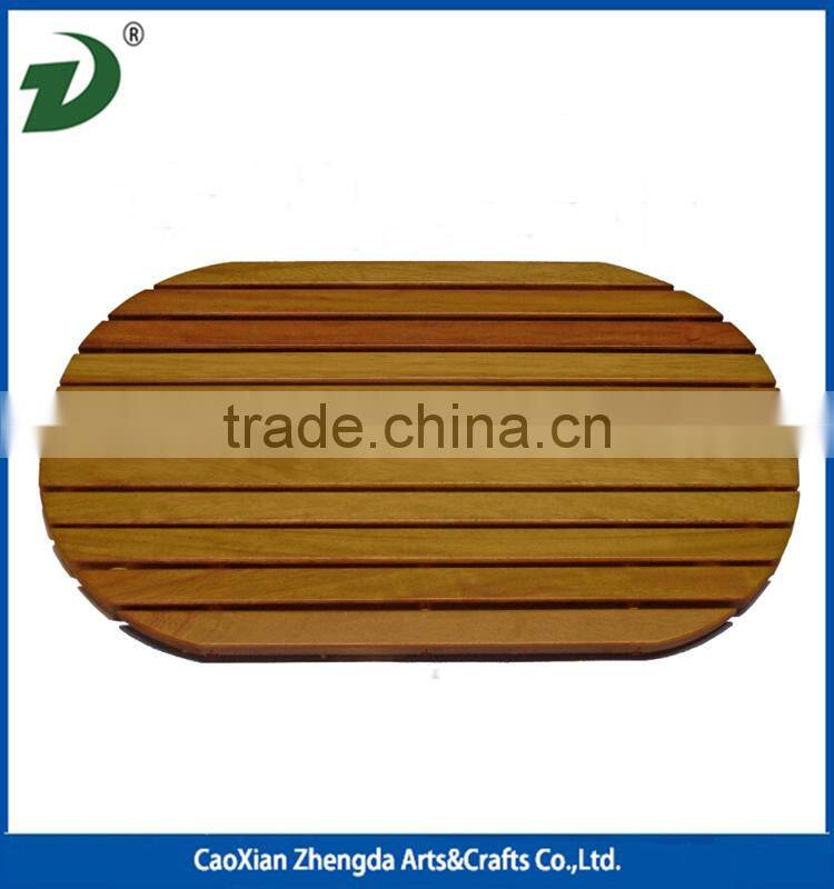 Eco Friendly Natural Curved Bamboo Shower Mat