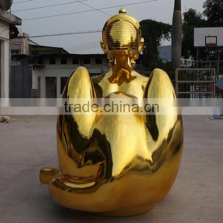 Electroplate lady landscape sculpture