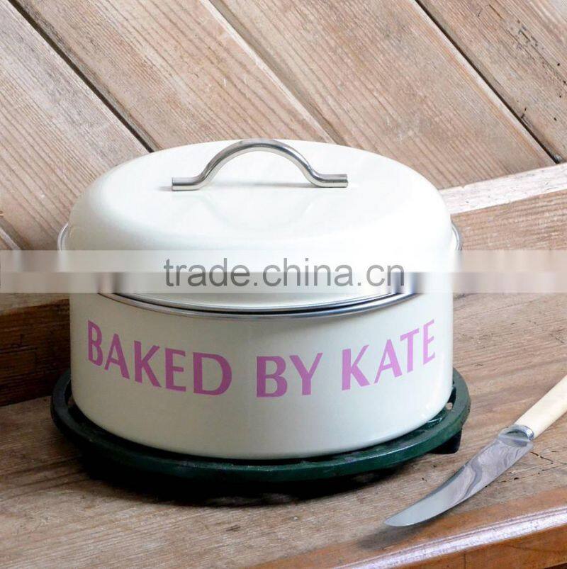 New Kitchen Attractive Printing Airtight Metal Cake Tin Jar Storage Bin