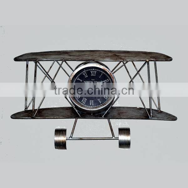 Metal airplane shape wall clock