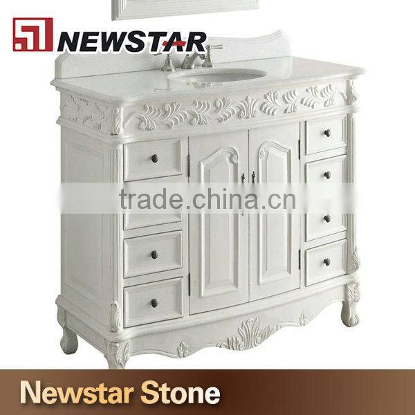 Newstar Crystal White Marble Vanity Top Single Sink Marble Bathroom Marble Solid Surface Counter Top