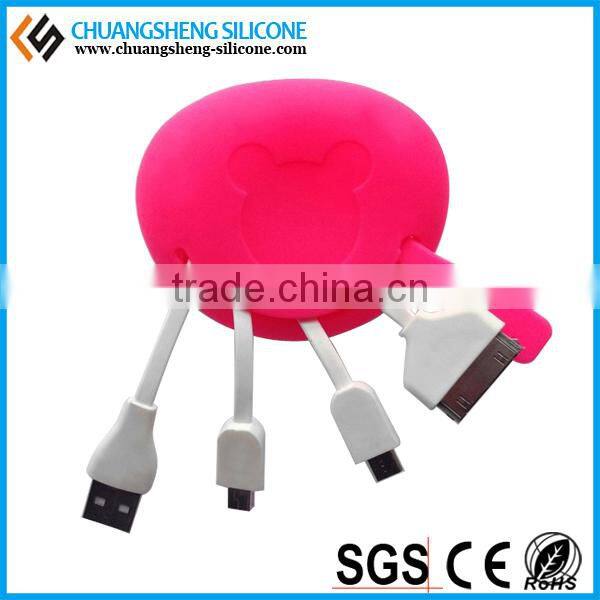 multifunction data wire case, silicone data line holder, silicone data link box