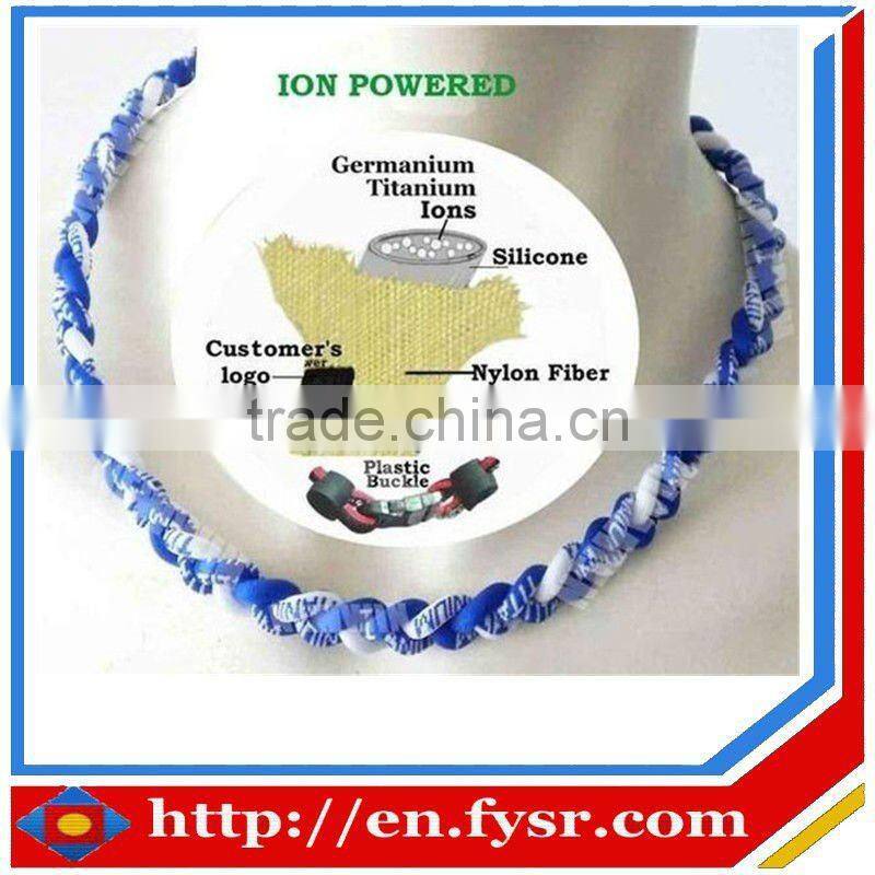 new products 3 ropes weave titanium nylon sports necklaces for kids