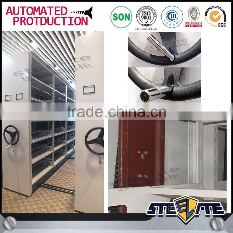 Office large capacity closed high density steel mobile file storage cabinet for box files mobile shelving