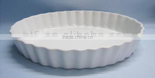 11" porcelain white pie dish for hotel using