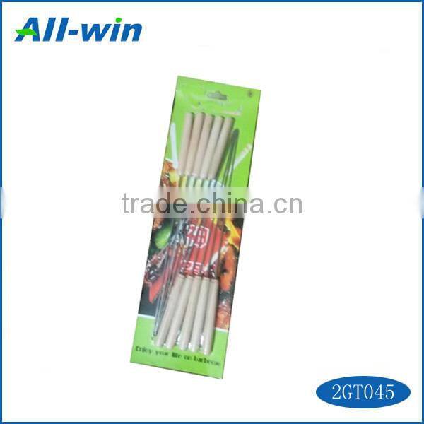 Best sale BBQ stainless steel skewer with wooden handle