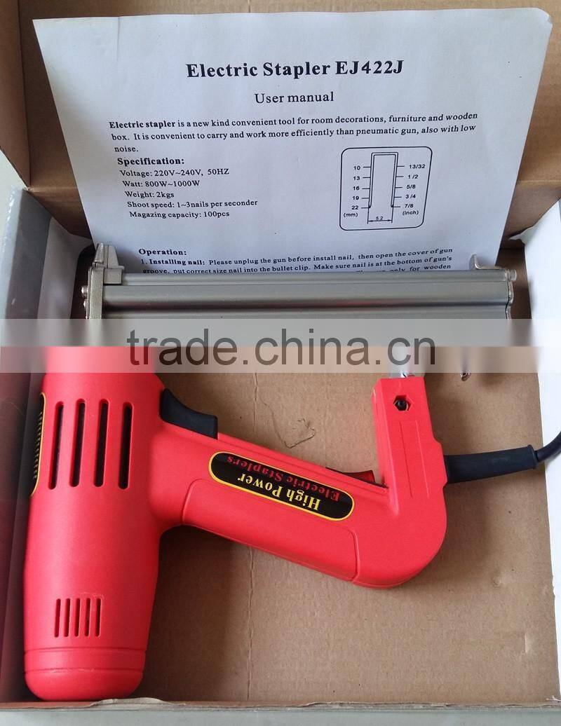 1500w Lower Noise Handheld Floor Electric Nail Gun Portable Electric Brad Nailer