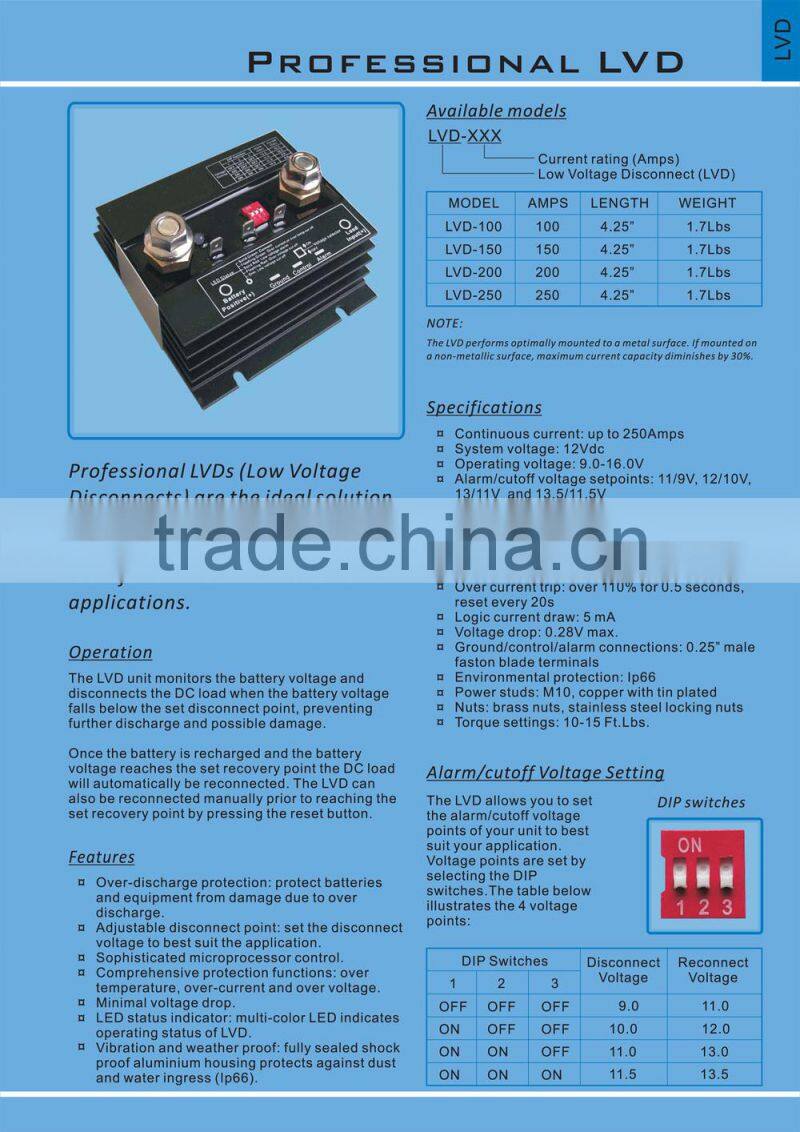 Low voltage disconnect professional LVD150