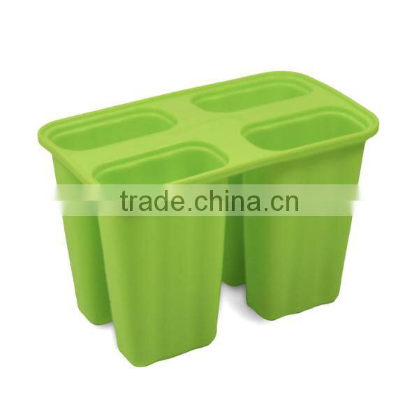 Novelty food grade 4 cavities black ice popsicle molds