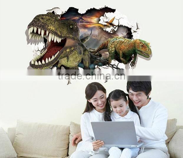 3D Real Dinosaur Drawing , Adhesive 3D Wall paper , Wall sticker