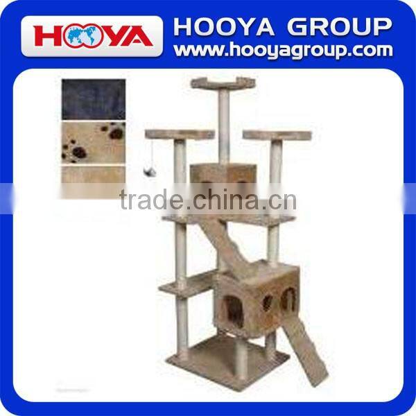 New design cat craft cat tree, cat furniture tree house, cat scratching tree with hanging cat toy
