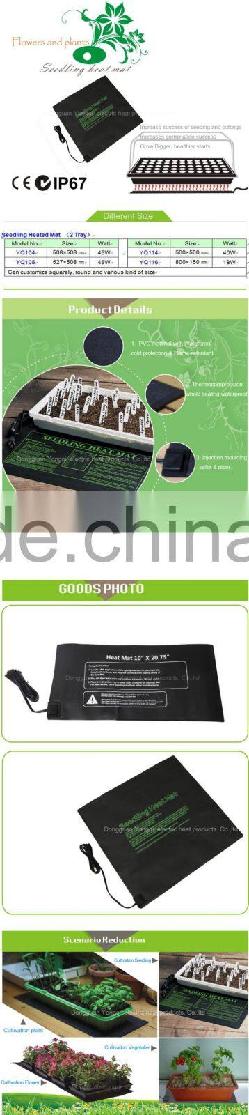 Hydroponic germination seed starter heating mat