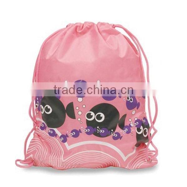 Recycled 210d Polyester Backpack Sport Cute Drawstring Bag for Kids
