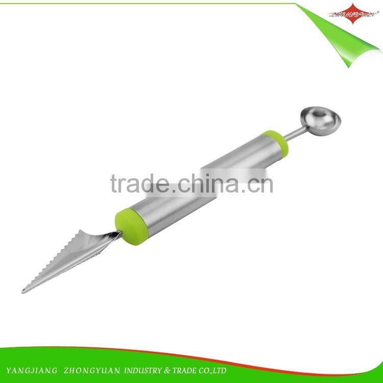 ZY-F1490 double head stainless steel fruit carving melon baller tools
