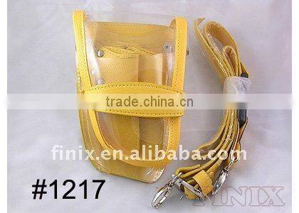 Stylish Yellow Color Leather&Plastic Hair Scissor Bag