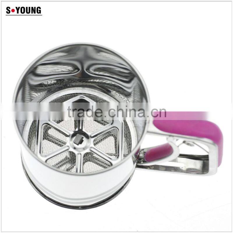 42001hand operated stainless steel kitchen flour sifter/strainer
