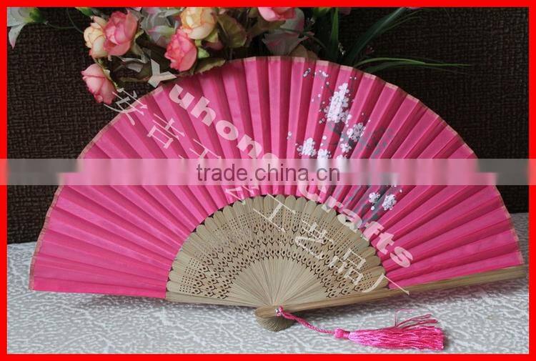 21cm bamboo cloth hand fan for promotion