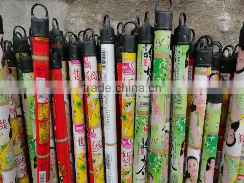 PVC coated wooden floor mop stick
