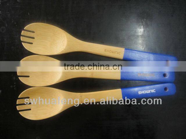 2017 good selling bamboo cookware set with colorful handle