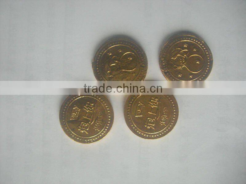 Round Gold Coin Bubble Gum