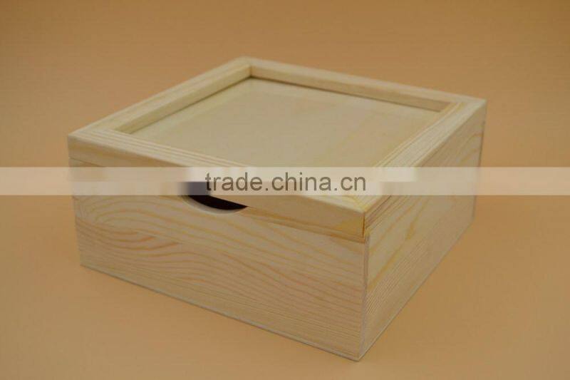 unfinish photo frame wood box wooden treasure chest frame box