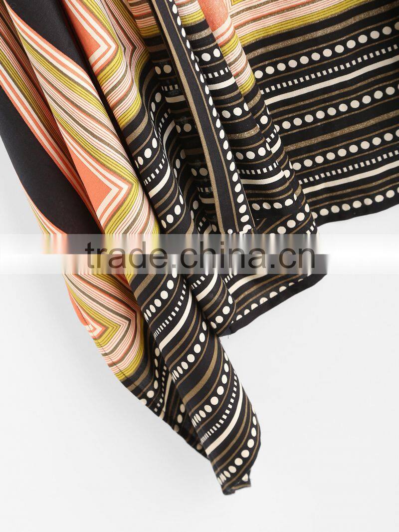 chinese clothing OEM summer women loose design Geo Print Kimono open jacket Kimono
