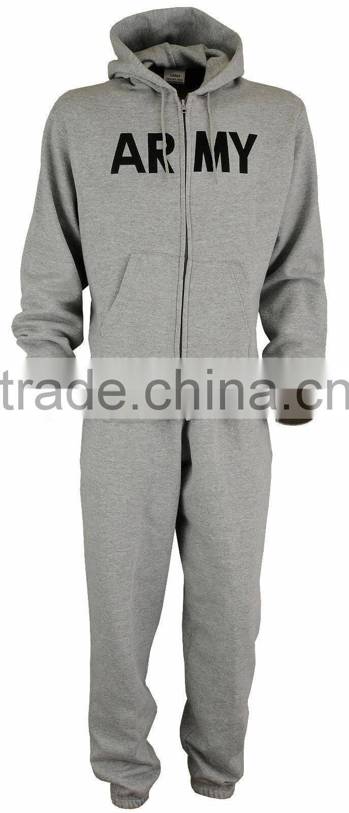 2 PCS SET ARMY SWEATSUIT PHYSICAL TRAINING HOODED SWEATSHIRT & SWEATPANTS