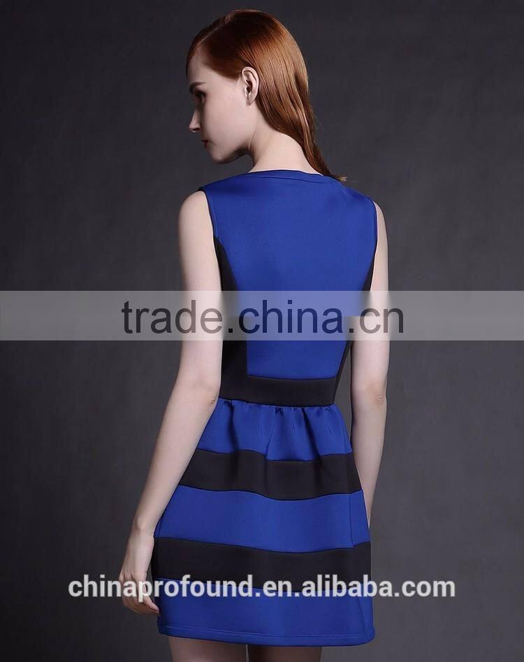 New Design Lady Women's Dresses Latest Fashion Dresses For Ladies Contrast Color Style