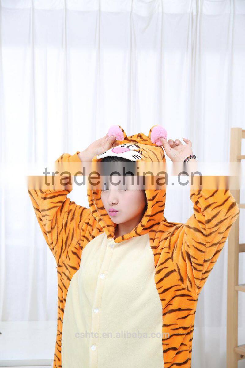 flannel cartoon adult animal jumpsuit animal pajamas jumpsuit jump tiger design
