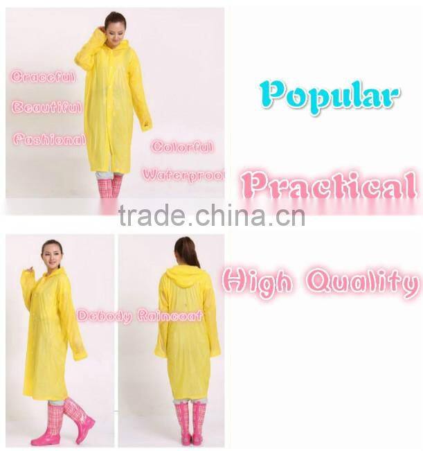 Adult Yellow 100% Waterproof PVC Raincoat with Logo