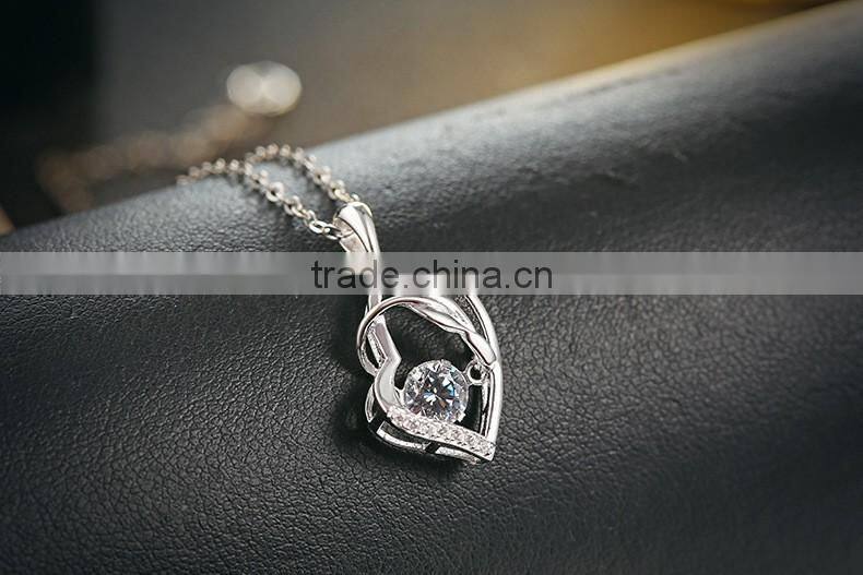 Sterling Silver Forever Lover Heart Pendant Necklace For Women