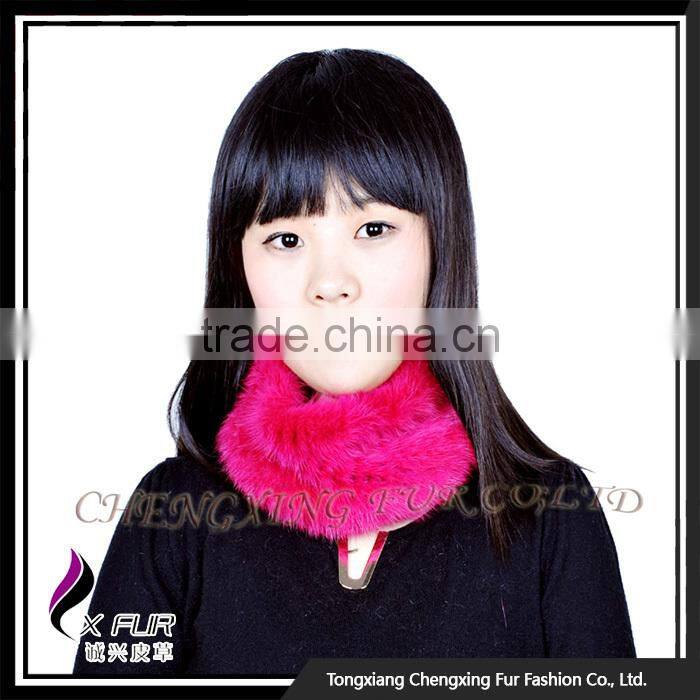 CX-E-29D Knitted Mink Fur Scarf And Snood Girls Fashion Hairband