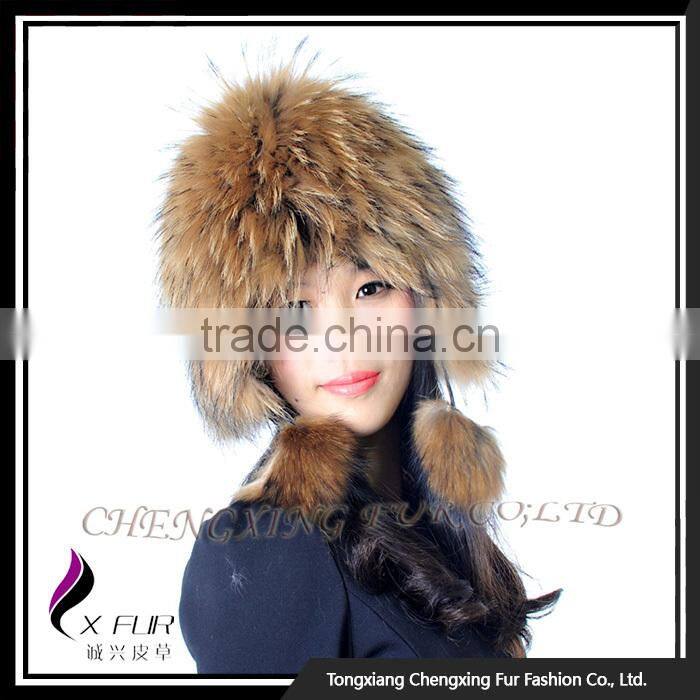 CX-C-114 Wholesale 2016 Good Quality Windproof In Stock Silver Fox Fur Hat