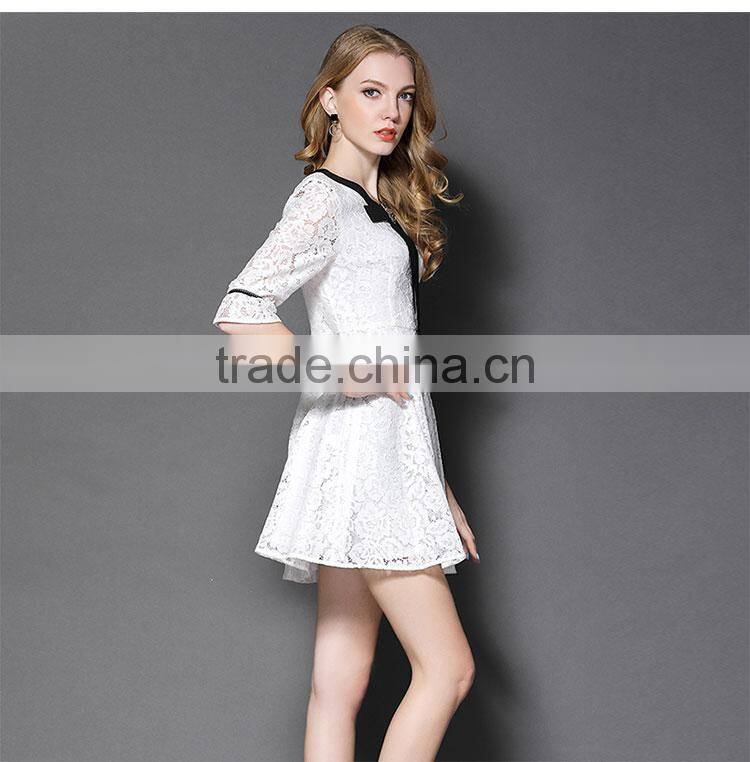 Maxnegio new product wholesale girls cute slim white lace dress