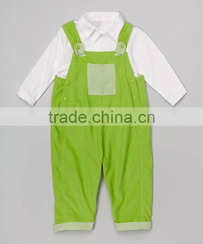 100% Cotton Shirt And bib pants babies clothes suspender trousers and tops 2 piece for baby cothing sets