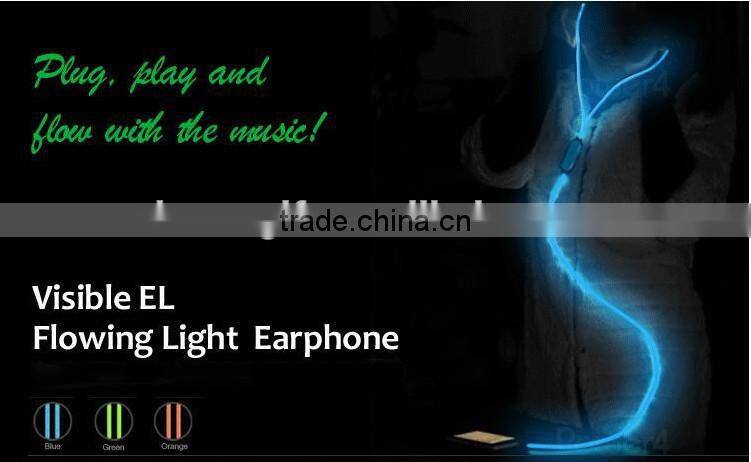 2015 Newest!!! sound music light und active earphone glow with the music Can pick up the phone