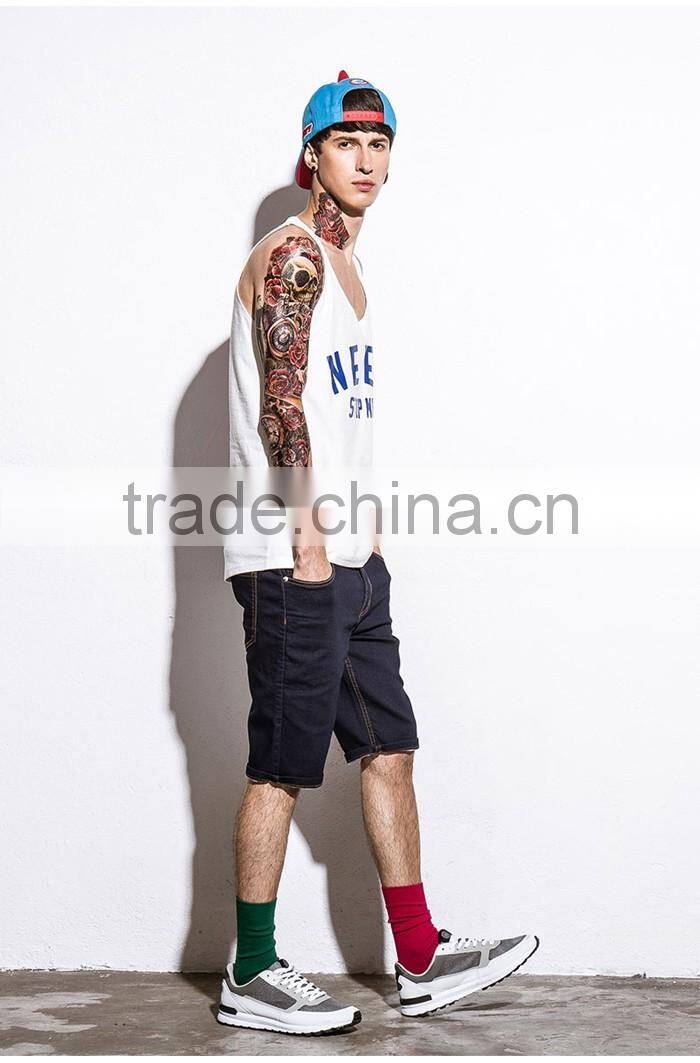 Classic casual print gym mens stringer singlet