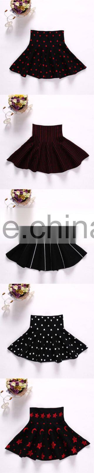 Fashion design girls winter black pleated school uniform mini skirts